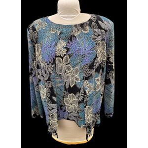 MSK Woman 2-Piece Cardigan and Sleeveless Shell Sz. 2X Beaded Hem Spring